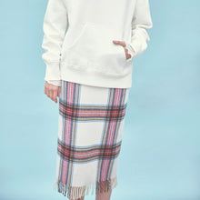 画像をギャラリービューアに読み込む, PHEENY フィーニー 16AW チェック柄フリンジウールスカート