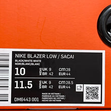 Load image into Gallery viewer, NIKE×sacai ナイキ サカイ Blazer Low Black Patent Leather ローカットレザースニーカー DM6443-001