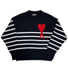 Load image into Gallery viewer, AMI Paris アミ パリス Ami de Coeur ボーダーニットセーター E22UKS004