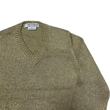 Load image into Gallery viewer, COMME des GARCONS COMME des GARCONS コムコム コムデギャルソン 07AW メタリックゴールドラメVネックニットセーター RT-N010 AD2007