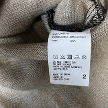 Load image into Gallery viewer, ANCELLM アンセルム 22SS DRAWING CHECK LINEN COVERALL チェックリネンカバーオールジャケット ANC-JK01-A