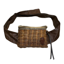 画像をギャラリービューアに読み込む, ebagos エバゴス 11AW Dear Ms レザーリネンコンビ紅籐カゴショルダーバッグ 1383