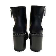 Load image into Gallery viewer, Christian Louboutin クリスチャンルブタン Birgitta Lug Boots 70MM カーフスキンスパイラルジップスタッズアンクルブーツ 1200518