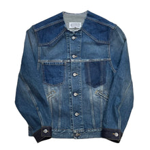 Load image into Gallery viewer, Maison Margiela メゾンマルジェラ 22SS カットオフノーカラーデニムジャケット S50AM0561
