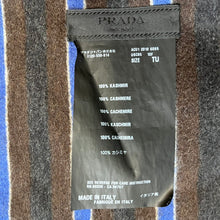 画像をギャラリービューアに読み込む, PRADA プラダ カシミヤフリンジストライプマフラー 1345
