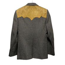Lade das Bild in den Galerie-Viewer, CELINE セリーヌ 20AW ウールツイードウエスタンスウェードレザーパッチ2Bテーラードジャケット 2V07A030K