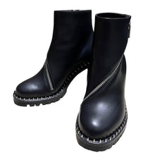 Load image into Gallery viewer, Christian Louboutin クリスチャンルブタン Birgitta Lug Boots 70MM カーフスキンスパイラルジップスタッズアンクルブーツ 1200518