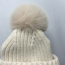 Lade das Bild in den Galerie-Viewer, Drawer ドゥロワー フォックスファーポンポン付きウールニットキャップ 6538-106-0132