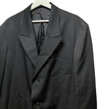 이미지를 갤러리 뷰어에 로드 , Yohji Yamamoto POUR HOMME ヨウジヤマモトプールオム 23SS GABARDINE W-DOUBLE BODY PEAKED JACKET ウールギャバジンロングジャケット HZ-J27-100
