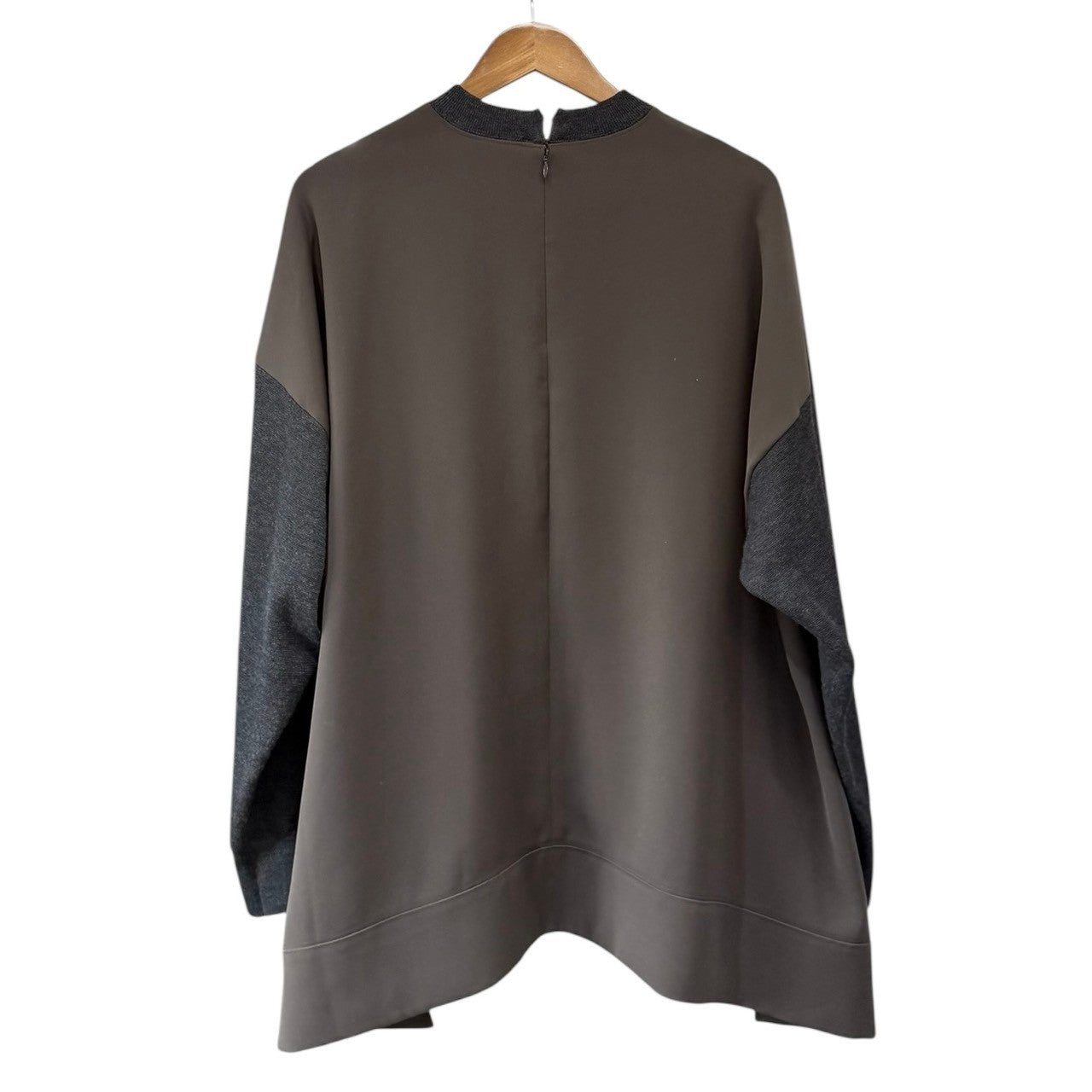 ENFOLD エンフォルド 22AW CURVE-HEM KNIT SLEEVE PULLOVER ニットスリーブオーバーサイズカットソー 300FA270-2700 38 ブラウン 14804 ENFOLD エンフォルド 22AW CURVE-HEM KNIT SLEEVE PULLOVER ニット