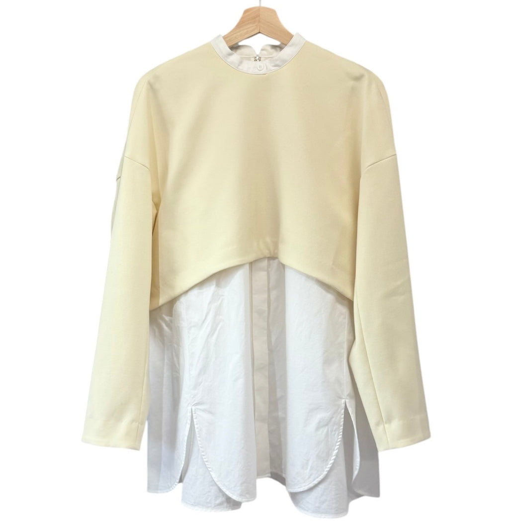 ENFOLD エンフォルド 21SS ダブルクロスSHレイヤーチュニック シャツ 300ES230-0100 38 ホワイト R14649