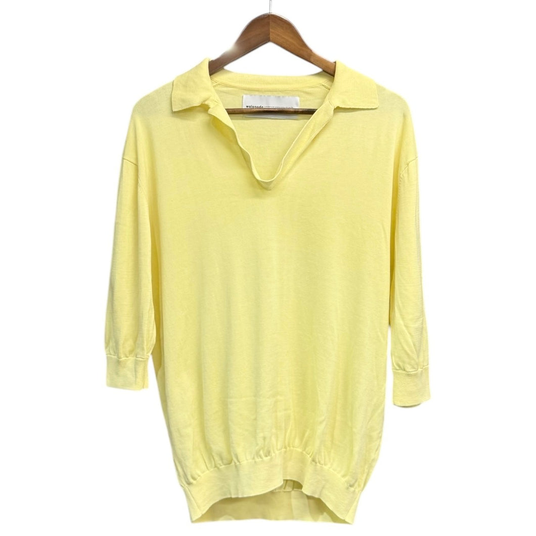 walenode ウェルノード Fine silk cotton Skipper knitwear コットンシルクスキッパーニットカットソー wn21-10ss100-kw 13768