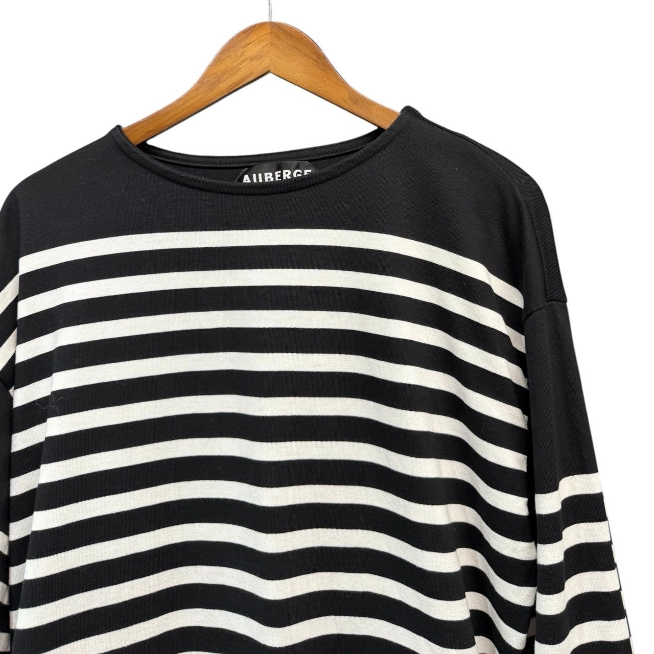 画像をギャラリービューアに読み込む, AUBERGE オーベルジュ BIG CHARLOTTE ボーダーカットソー ロングスリーブTシャツ 40 ブラック×ホワイト R14628