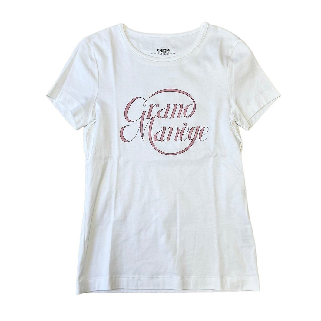 HERMES エルメス GRAND MANEGE INTERLOCK グランマネージュ プリントTシャツ 34 ホワイト 3483