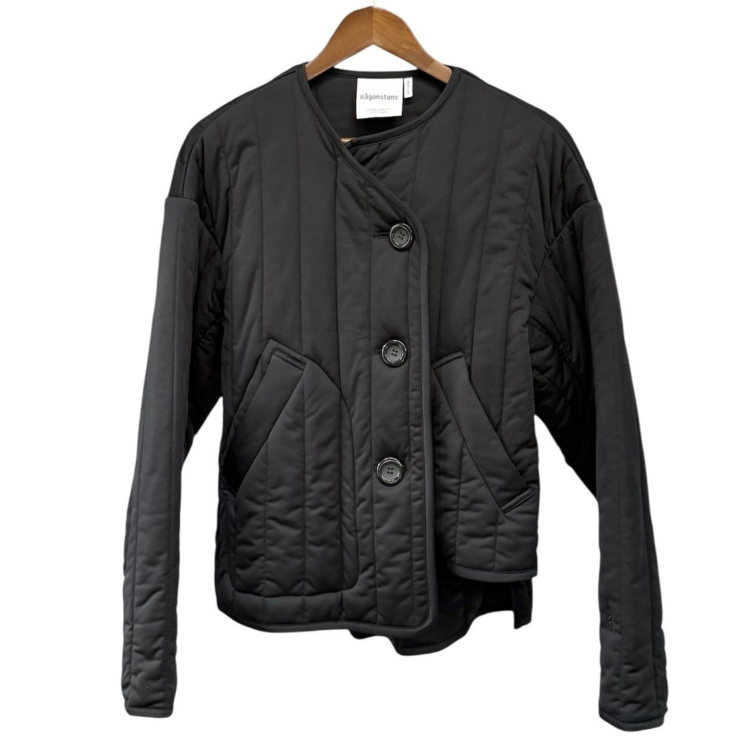 nagonstans ナゴンスタンス 23AW box padding jacket ノーカラー中綿デザインジャケット 470GA830-1640 M ブラック R14600