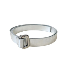 Load image into Gallery viewer, BLAMINK ブラミンク P GENUINE JAMALE BELT メタリックシルバーレザーベルト
