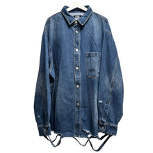 Lade das Bild in den Galerie-Viewer, CODA コーダ 24SS DESTORYED AGING OVERSIZED DENIM SHIRT デストロイ加工オーバーサイズデニムシャツ
