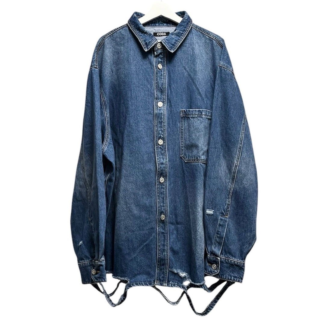 CODA コーダ 24SS DESTORYED AGING OVERSIZED DENIM SHIRT デストロイ加工オーバーサイズデニムシャツ