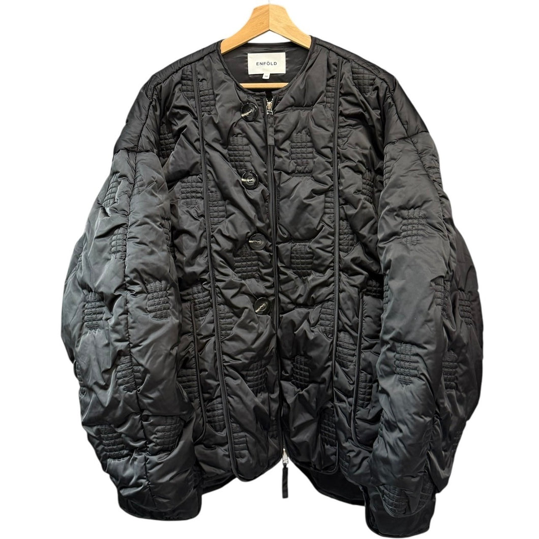 ENFOLD エンフォルド 24AW CHECK-QUILT COAT キルティングコート ジャケット 300HA230-1320 38 ブラック R14665