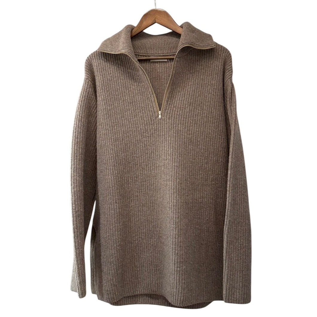 ATON エイトン CASHMERE WOOL HALF ZIP PULLOVER カシミヤウールハーフジップニット 2 キャメル KRAGNW0917 R14450
