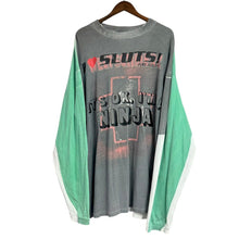 画像をギャラリービューアに読み込む, VETEMENTS ヴェトモン 18AW Multicolor Ninja Tee On Tee 転写プリントオーバーサイズ長袖カットソー UAH19TR325 XS グリーン 15432
