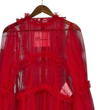 画像をギャラリービューアに読み込む, noir kei ninomiya ノワールケイニノミヤ 25SS MINI DRESS ナイロンチュールドレスワンピース 3O-O011 XS レッド 14835
