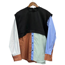 画像をギャラリービューアに読み込む, nagonstans ナゴンスタンス 24AW combi pullover マルチカラーストライププルオーバーシャツ 470HA480-0630 M ミックス R14638
