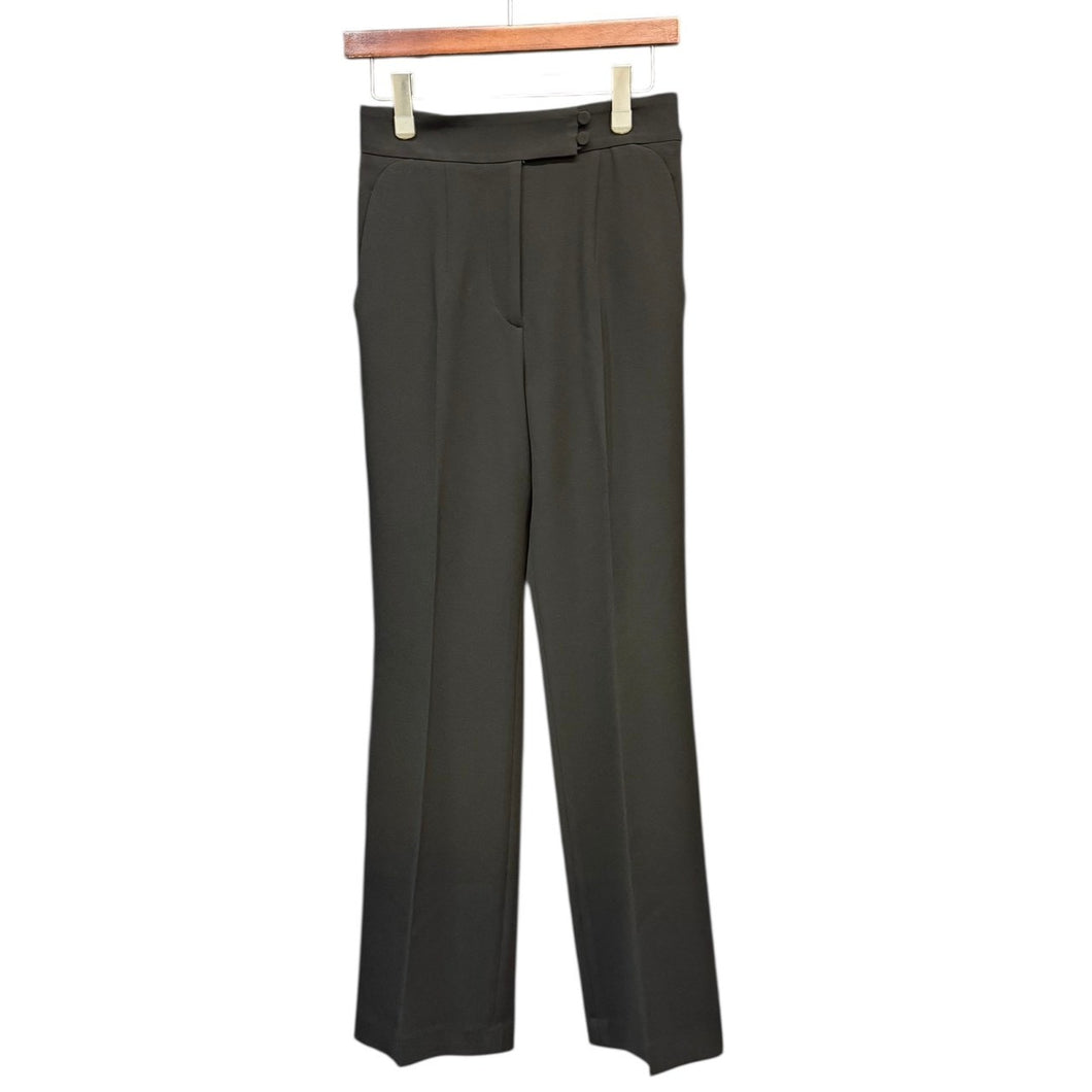 Mame Kurogouchi マメクロゴウチ 25SS Acetate Polyester High Waisted Center Creased Suit Trousers ハイウエストスラックスパンツ MM25SS-PT108 2 ブラック 14974