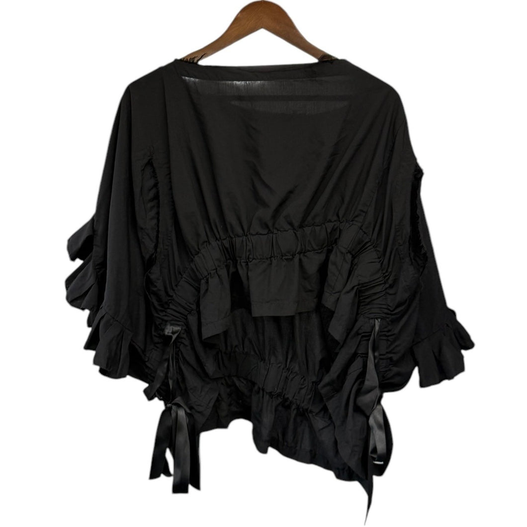 COMME des GARCONS コムデギャルソン 18SS サイドリボンカッティングデザインブラウス シャツ ポンチョ GA-B018 GA-B018 13909