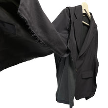 Lade das Bild in den Galerie-Viewer, COMME des GARCONS コムデギャルソン 20SS カットオフデザイン2Bジャケット ケープ ポンチョ GE-J032 XS ネイビー 3471
