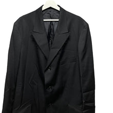 将图片加载到图库查看器，Yohji Yamamoto POUR HOMME ヨウジヤマモトプールオム 23SS GABARDINE W-DOUBLE BODY PEAKED JACKET ウールギャバジンロングジャケット HZ-J27-100
