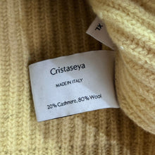 Lade das Bild in den Galerie-Viewer, Cristaseya クリスタセヤ Cashmere wool maxi ribbed raglan sweater カシミヤウールラグランニット XL イエロー 15160
