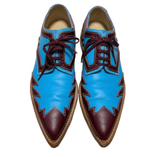 Load image into Gallery viewer, COMME des GARCONS コムデギャルソン 99AW 2トーンウエスタンレザーシューズ 23cm ブルー 3485
