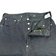 Lade das Bild in den Galerie-Viewer, IZUMO DENIM イズモデニム 1037XX テーパードデニムパンツ 33 ブラック 15705
