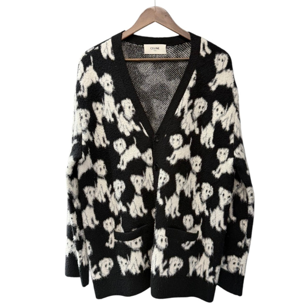 CELINE セリーヌ 22SS AMY DORIAN 犬総柄ブラッシュドカーディガン 2A51W531Q 14528