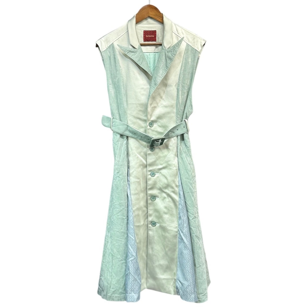 ha za ma ハザマ 2022PC 揺らめくロングベスト S ブルーグリーン 14841