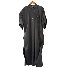 画像をギャラリービューアに読み込む, nagonstans ナゴンスタンス 25AW tuck drape shirt dress タックドレープシャツロングドレスワンピース 470IA433-0321 M ブラック 15010
