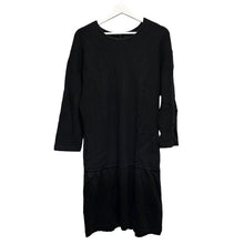 画像をギャラリービューアに読み込む, DKNY DONNA KARAN NEW YORK ダナキャランニューヨーク 切替ウールニットワンピース P ブラック 3531
