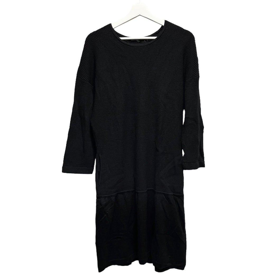 DKNY DONNA KARAN NEW YORK ダナキャランニューヨーク 切替ウールニットワンピース P ブラック 3531