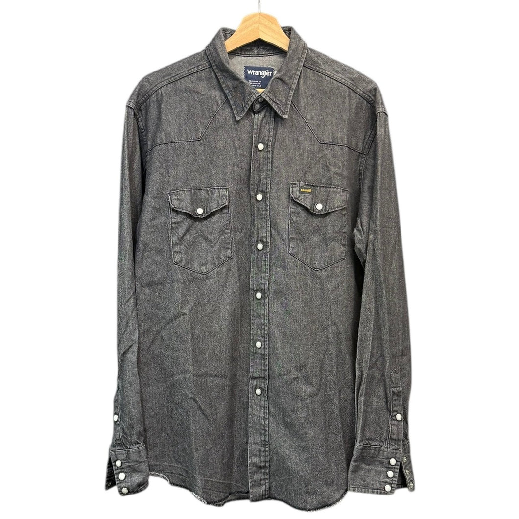 Wrangler ラングラー USA製 X-LONG TAILS デニムウエスタンシャツ ブラック 15034