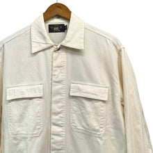 画像をギャラリービューアに読み込む, RRL ダブルアールエル ヘリンボーンオーバーシャツ S アイボリー 15102
