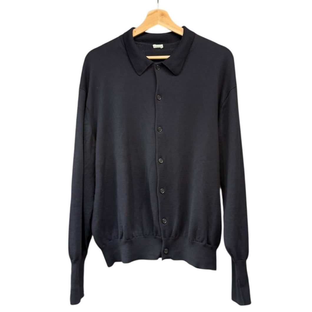 A.PRESSE アプレッセ 24AW Wool Knit Polo Collar Cardigan ウールニットカーディガン 24AAP-03-07K 3 ネイビー 14866