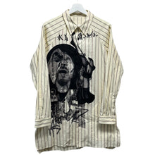 이미지를 갤러리 뷰어에 로드 , Yohji Yamamoto POUR HOMME ヨウジヤマモトプールオム 24SS DADA YOHJI PRINT SHIRT メッセージプリントストライプシャツ HS-B46-037
