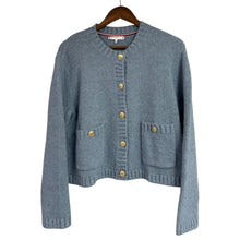 Load image into Gallery viewer, TOMMY HILFIGER トミーヒルフィガー 25SS SAMPLE テクスチャードゴールドボタンレディジャケット S ブルー 15420
