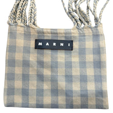 画像をギャラリービューアに読み込む, MARNI マルニ チェック柄ハンモックバッグ ブルー 15645
