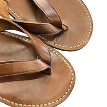 Lade das Bild in den Galerie-Viewer, RRL ダブルアールエル LEATHER FLIP FLOP BROWN LEATHER フリップフロップ レザーサンダル 8 ブラウン 15395
