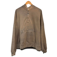 이미지를 갤러리 뷰어에 로드 , WILLY CHAVARRIA ウィリーチャバリア 21AW JORDAN ZIP KANGAROO ムラ染め加工ハーフジップスウェット L ブラウン 15674
