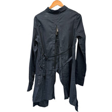 Load image into Gallery viewer, ANN DEMEULEMEESTER アンドゥムルメステール 08SS バックオープンデザインベルテッドシャツ 34 ブラック 15620

