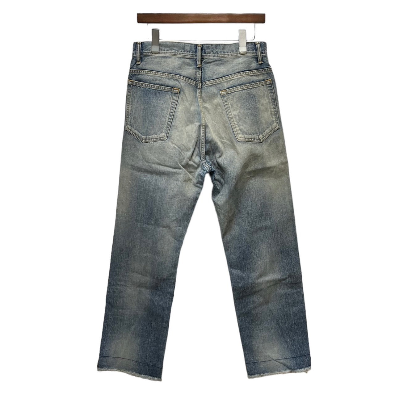 Load image into Gallery viewer, ANCELLM アンセルム INDIGO STRAIGHT 5P DENIM PANTS ユーズド加工ストレートデニムパンツ ANC-PT10-A
