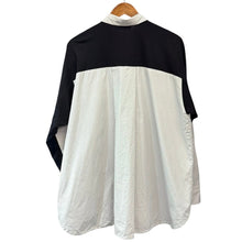 画像をギャラリービューアに読み込む, nagonstans ナゴンスタンス 26SS shirt×cut long-sleeves t-shirt ドッキングストライプシャツ 470JS480-0511 M ホワイト 15535
